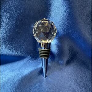 Cut Crystal Ball Stainless Steel Bottle Stopper